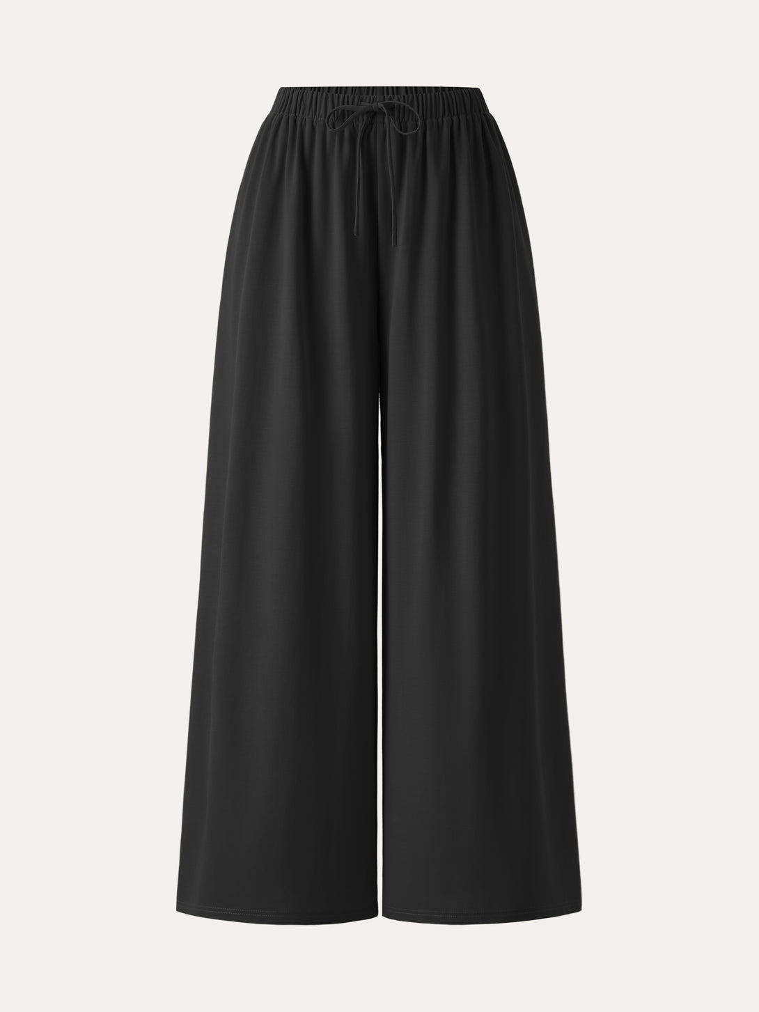 Stretch Ponte Mid Rise Palazzo Pants with Pockets Regular Black