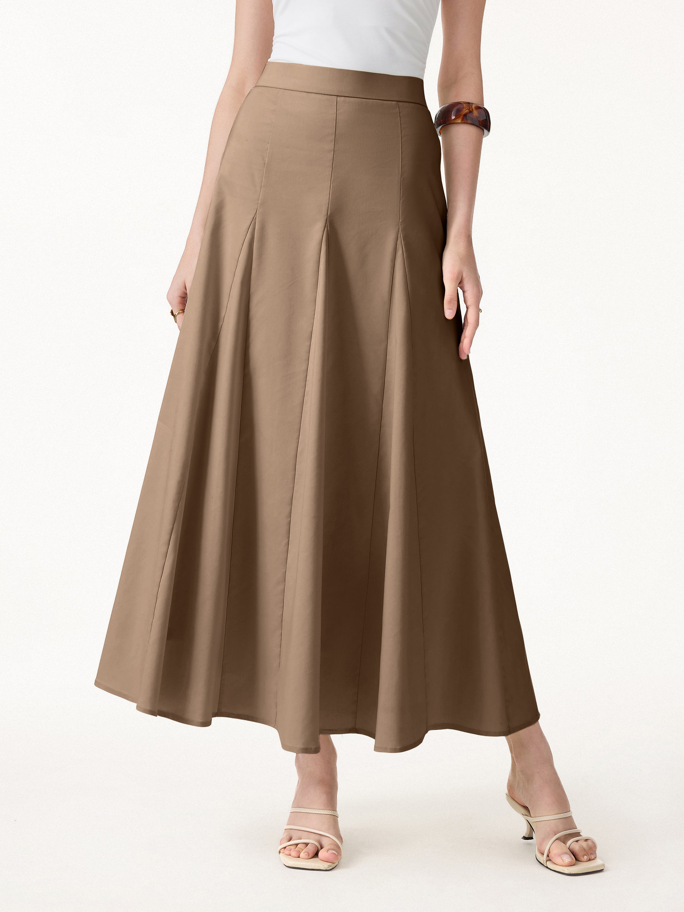 OGL Wrinkle-Resistant Linen Blend Maxi Flare Skirt – OGLmove