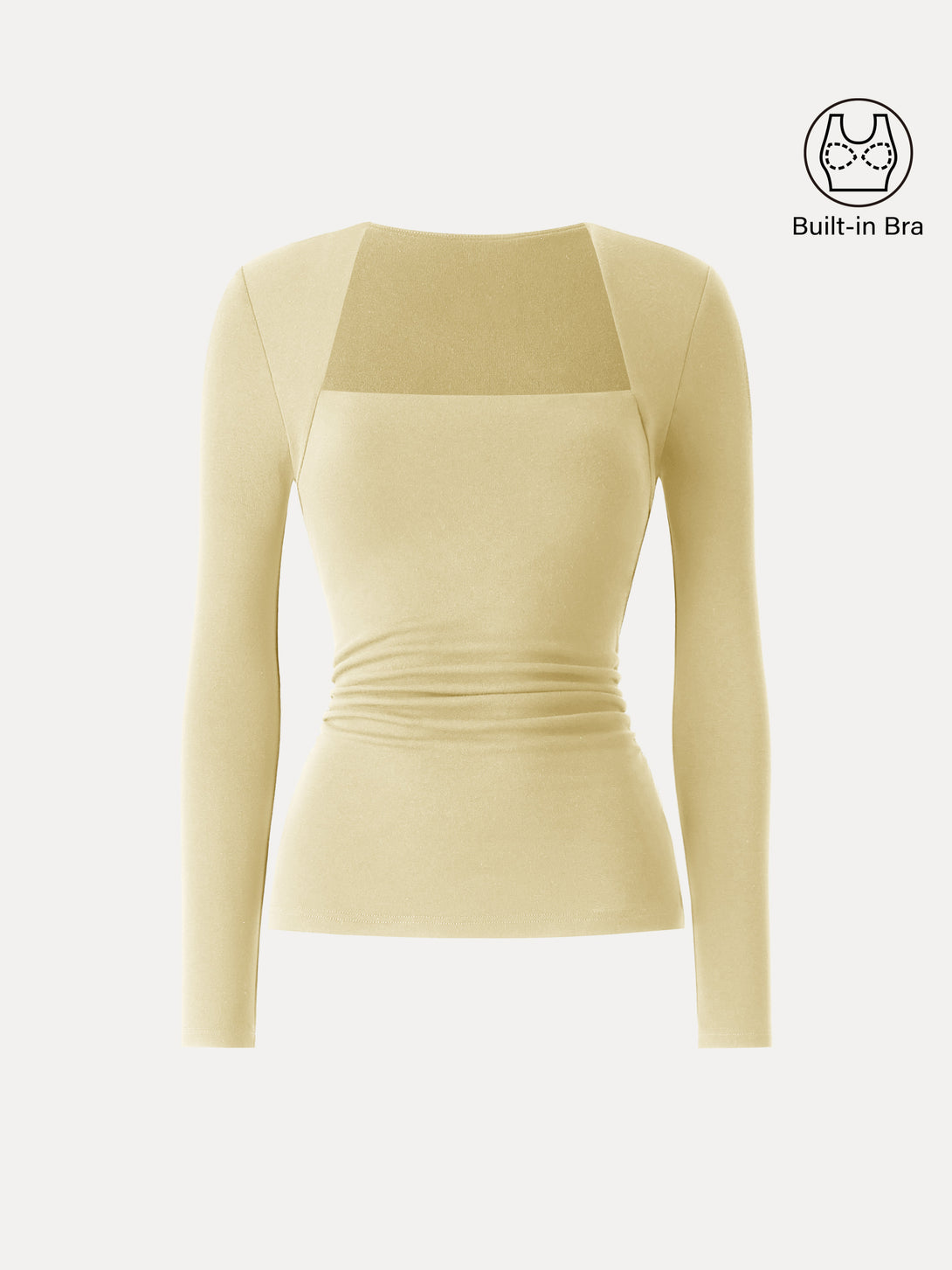 Angular Square Neck Side Ruched Brami Butter Yellow XS