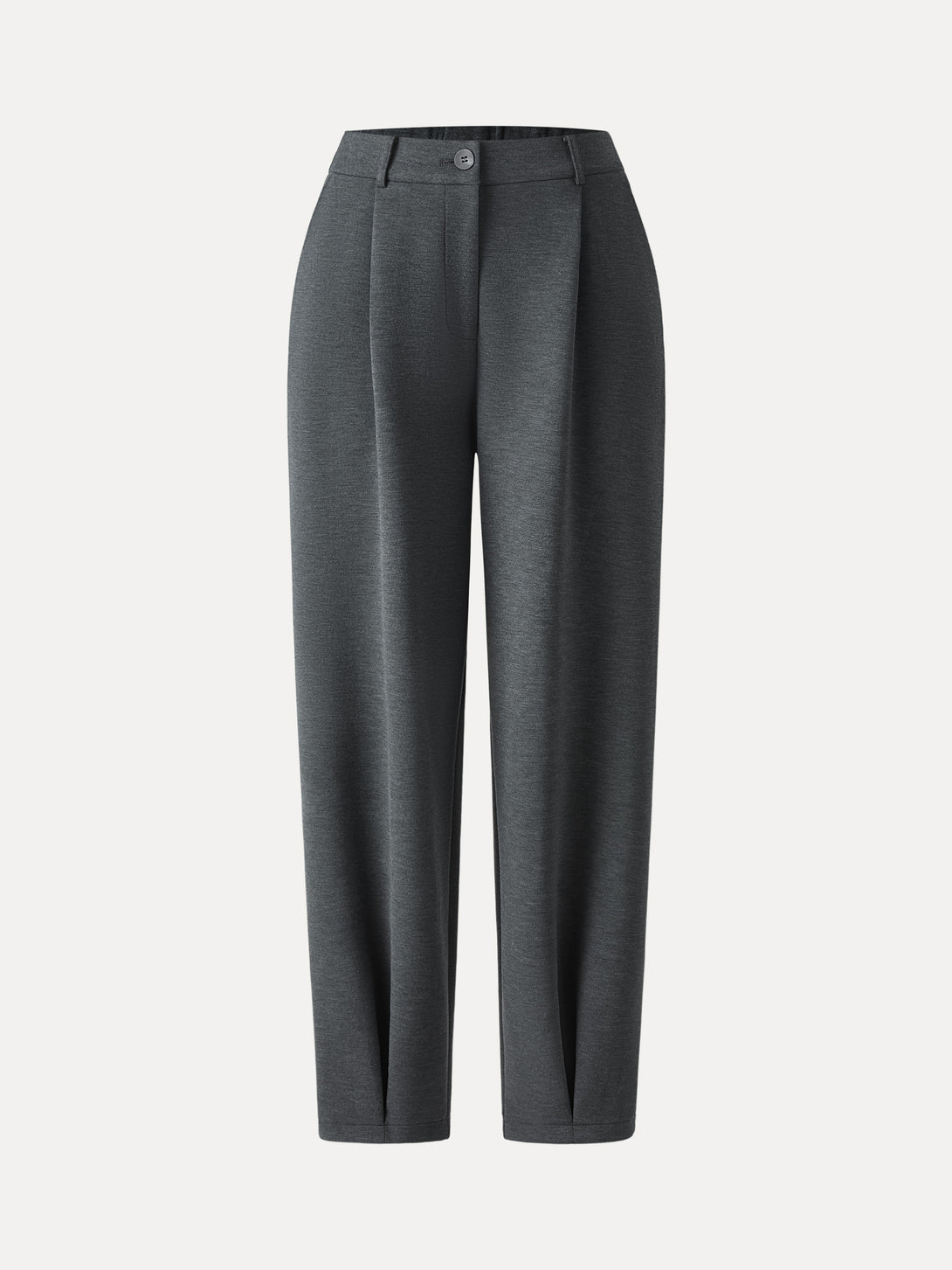 Cozy Warm High Rise Tapered Utility Pants with Pockets Petite Heather Black
