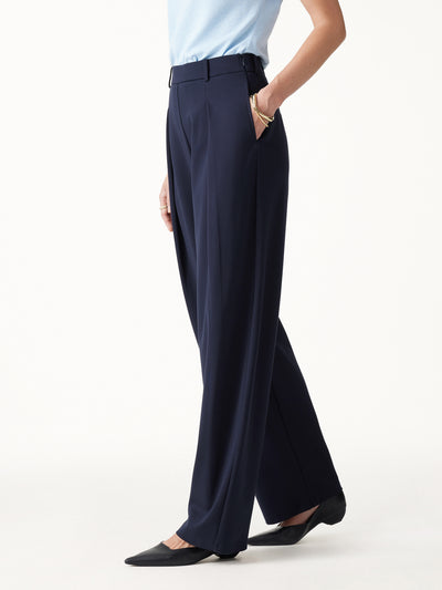 OGLmove Ponte High-Rise Barrel Pants with Pockets Smoky Navy XXS