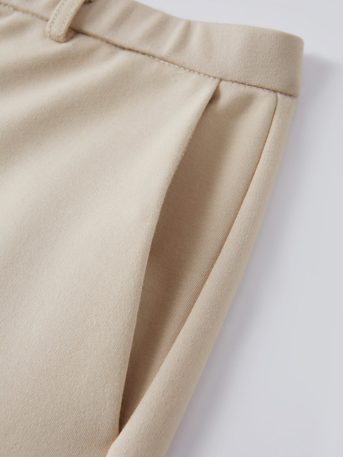 Wrinkle-Resistant High Rise Wide Leg Fly-Front Trousers with Pockets