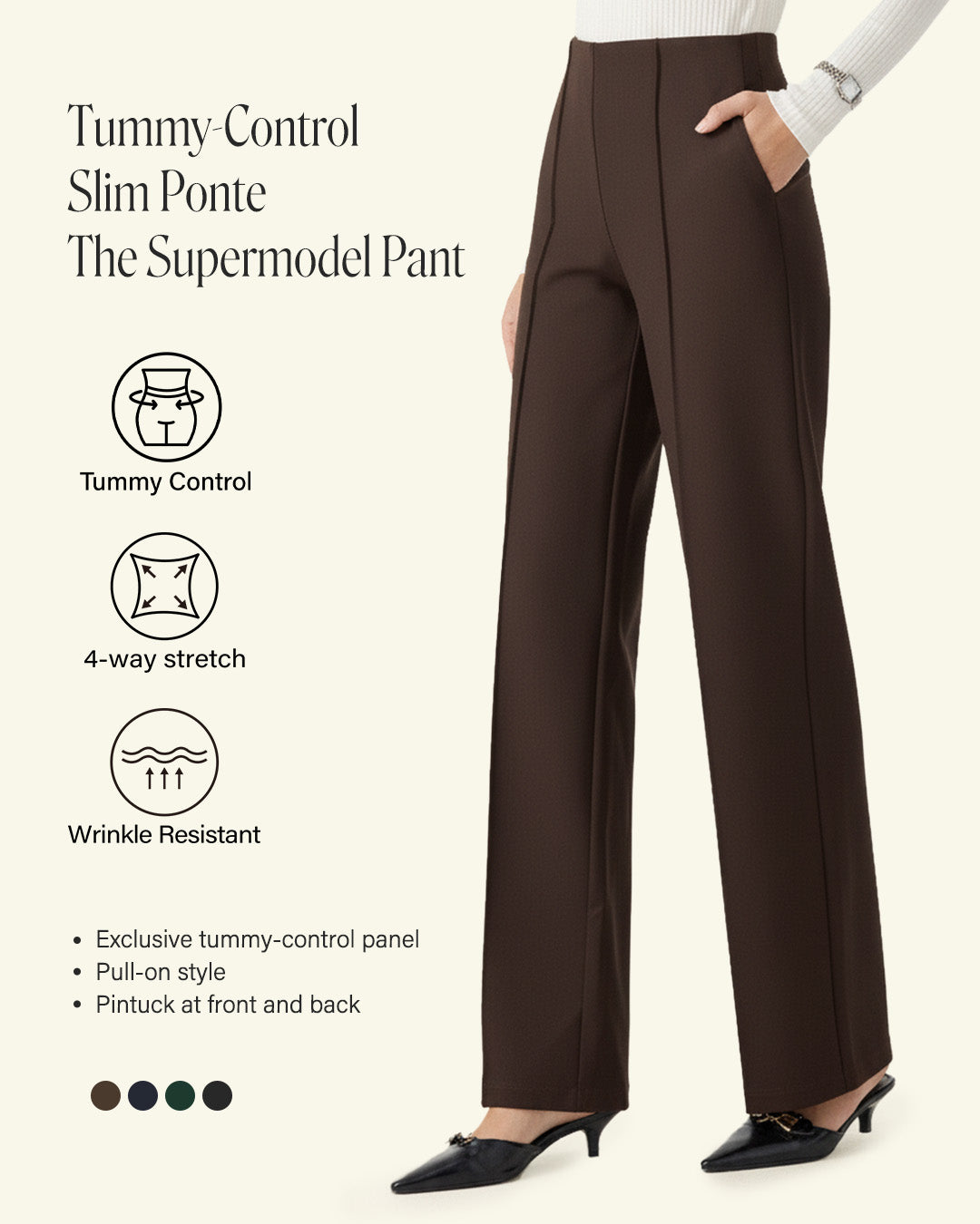 Tummy-Control Slim Ponte The Supermodel Pant