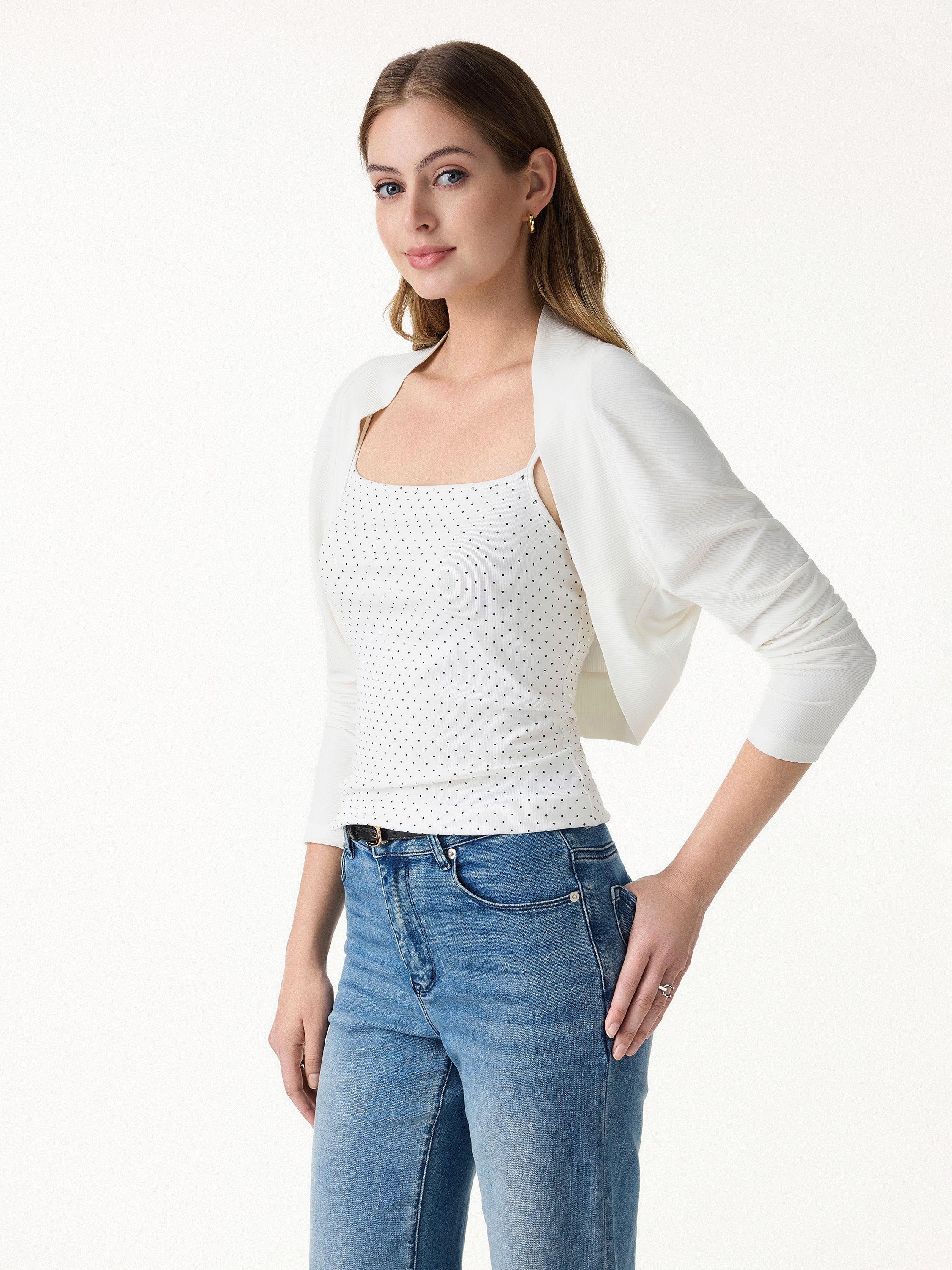 Bamboo Blend Breathable Summer Cropped Shrug Cardigan