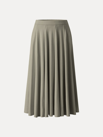 OGLmove Lyocell Blend Volume Skirt with Pockets Regular Verdigris Green