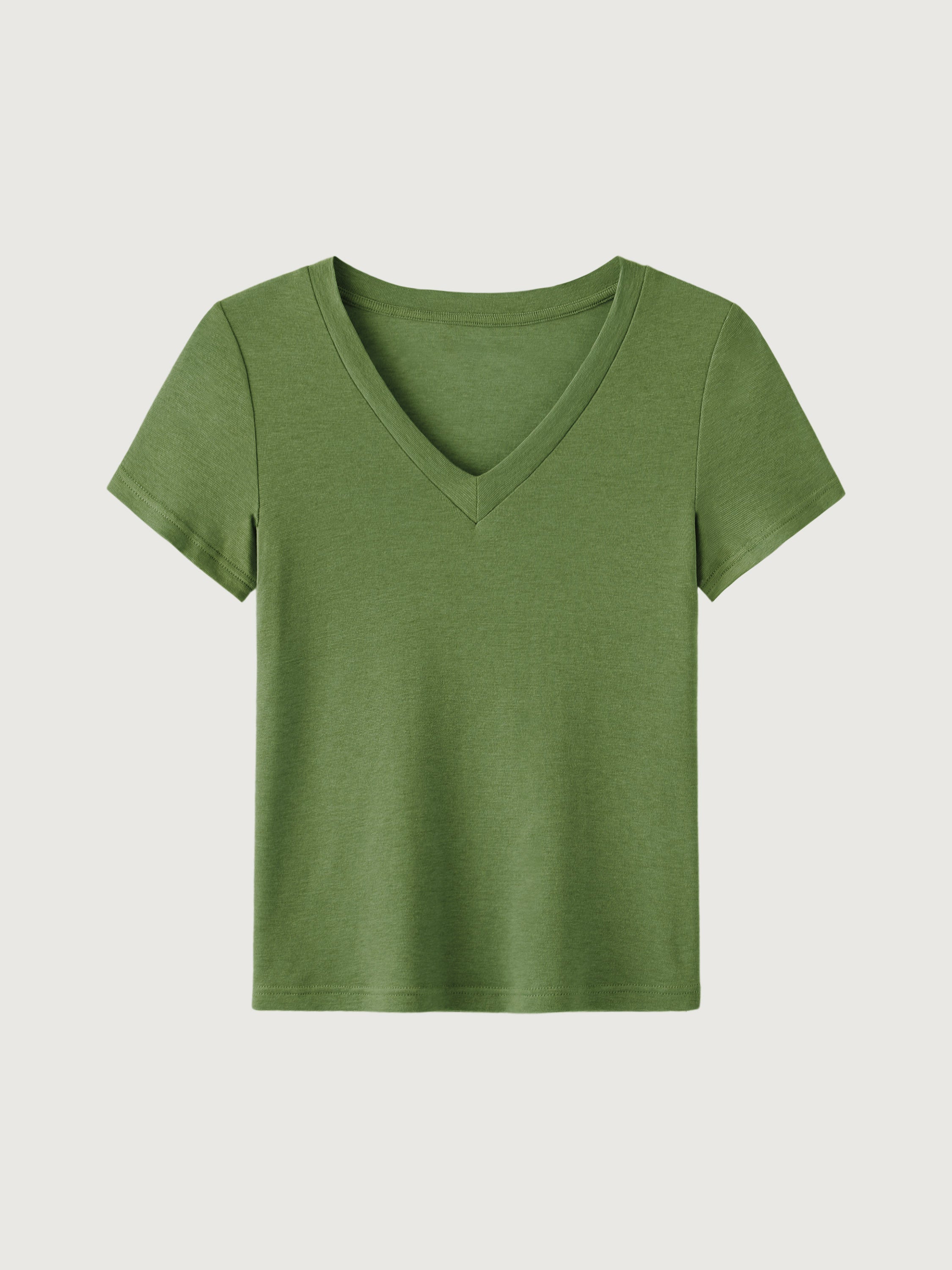 Tencel Wool V-neck Tee