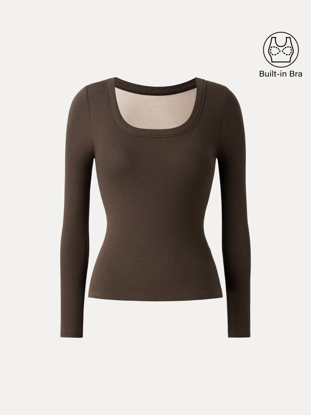 Essential Round Neck Ribbed Long Sleeve Brami