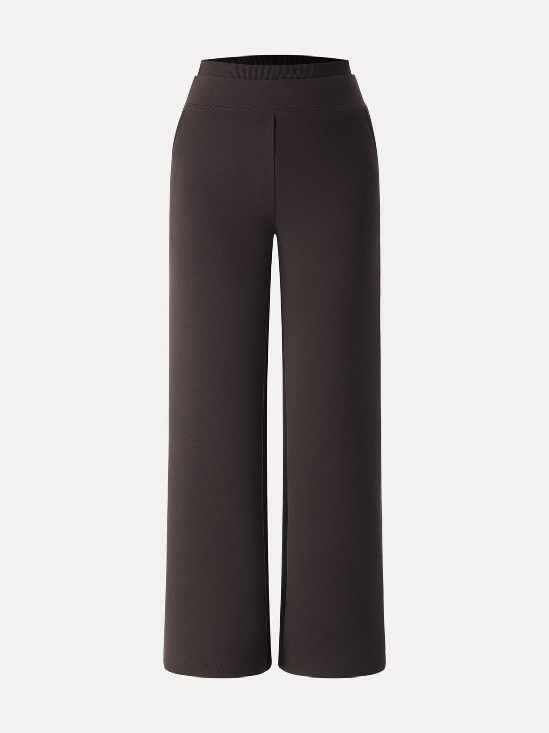 Double Waistband Straight Leg Pants with Pockets