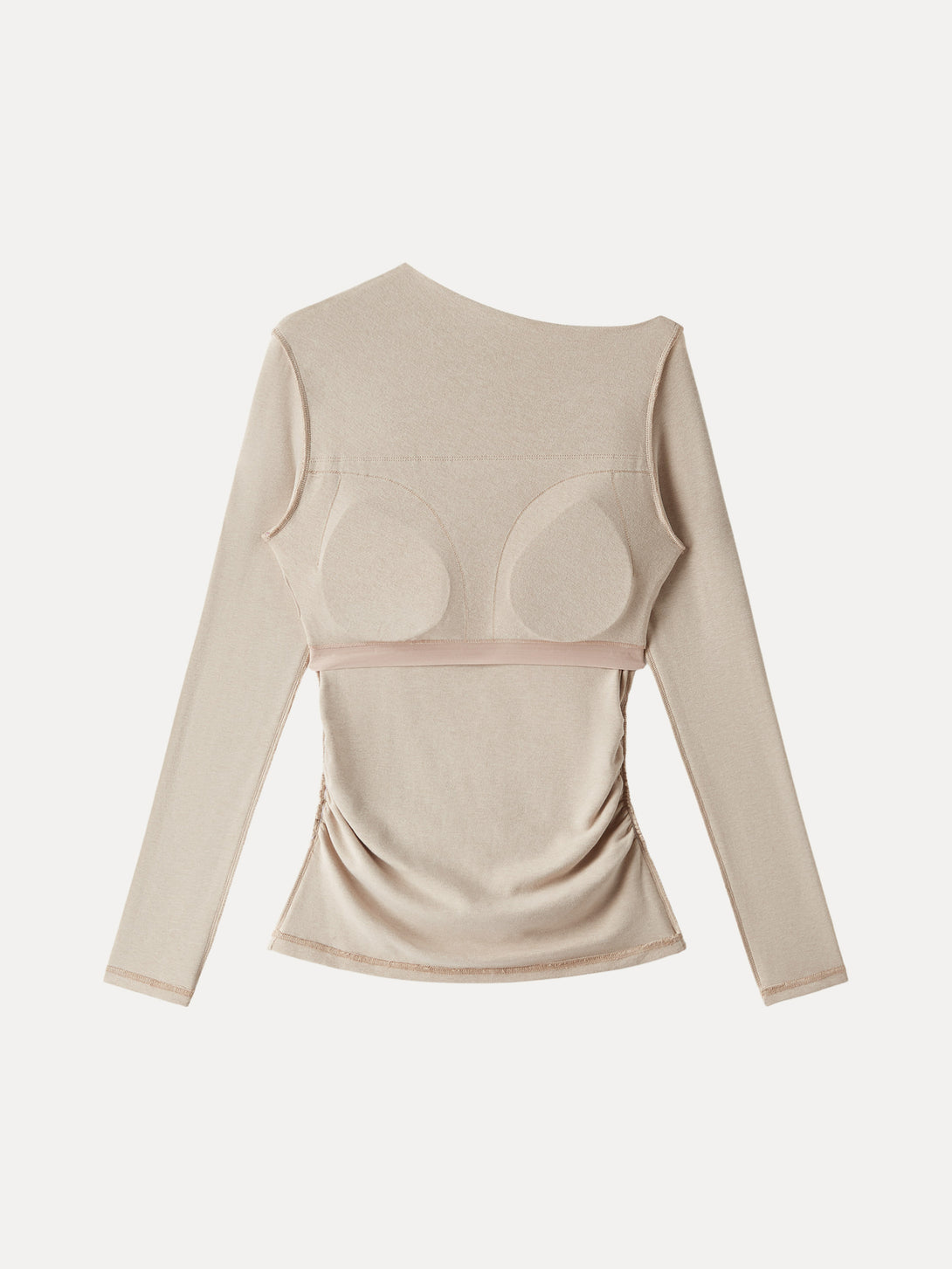 Light Warm Slanted Mockneck Ruched Brami