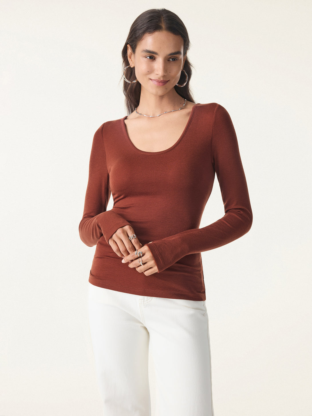 Lyocell Cashmere Scoop Neck Thumbhole Brami