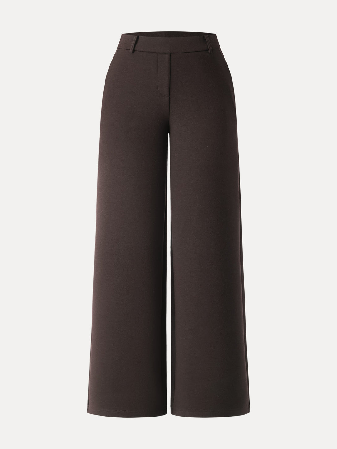 Stretchy Mid Rise Straight Leg Pull-on Pants with Pockets Regular Espresso Shut