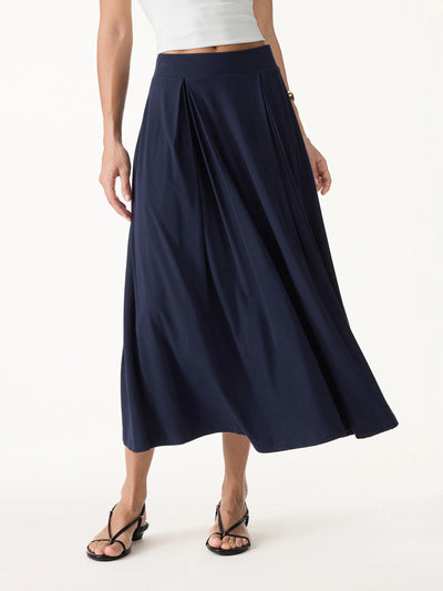 OGLmove Breezy Drapey Midi Skirt Midnight Navy XS