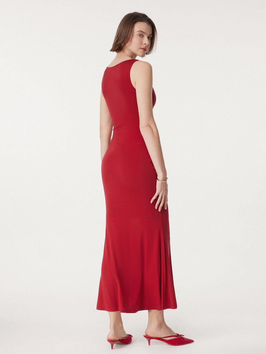 Effortless Boatneck Mermaid Maxi Dress