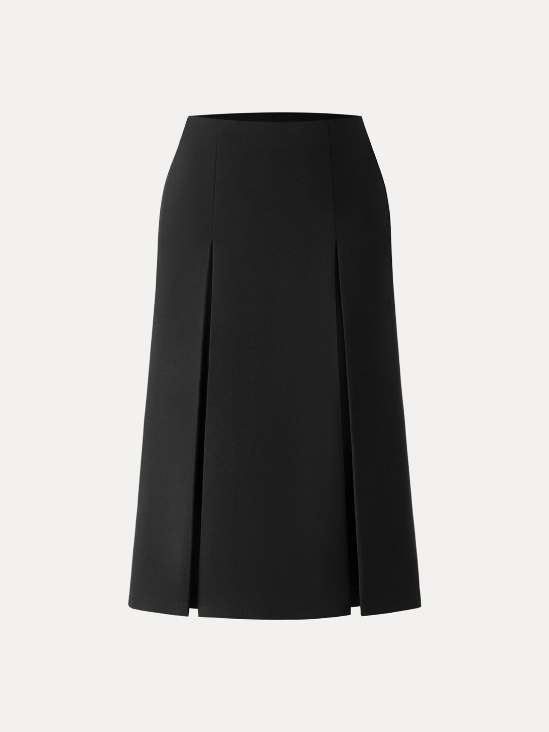 Mid Rise Pleated A-Line Pull-on Skirts with Pockets Black XS