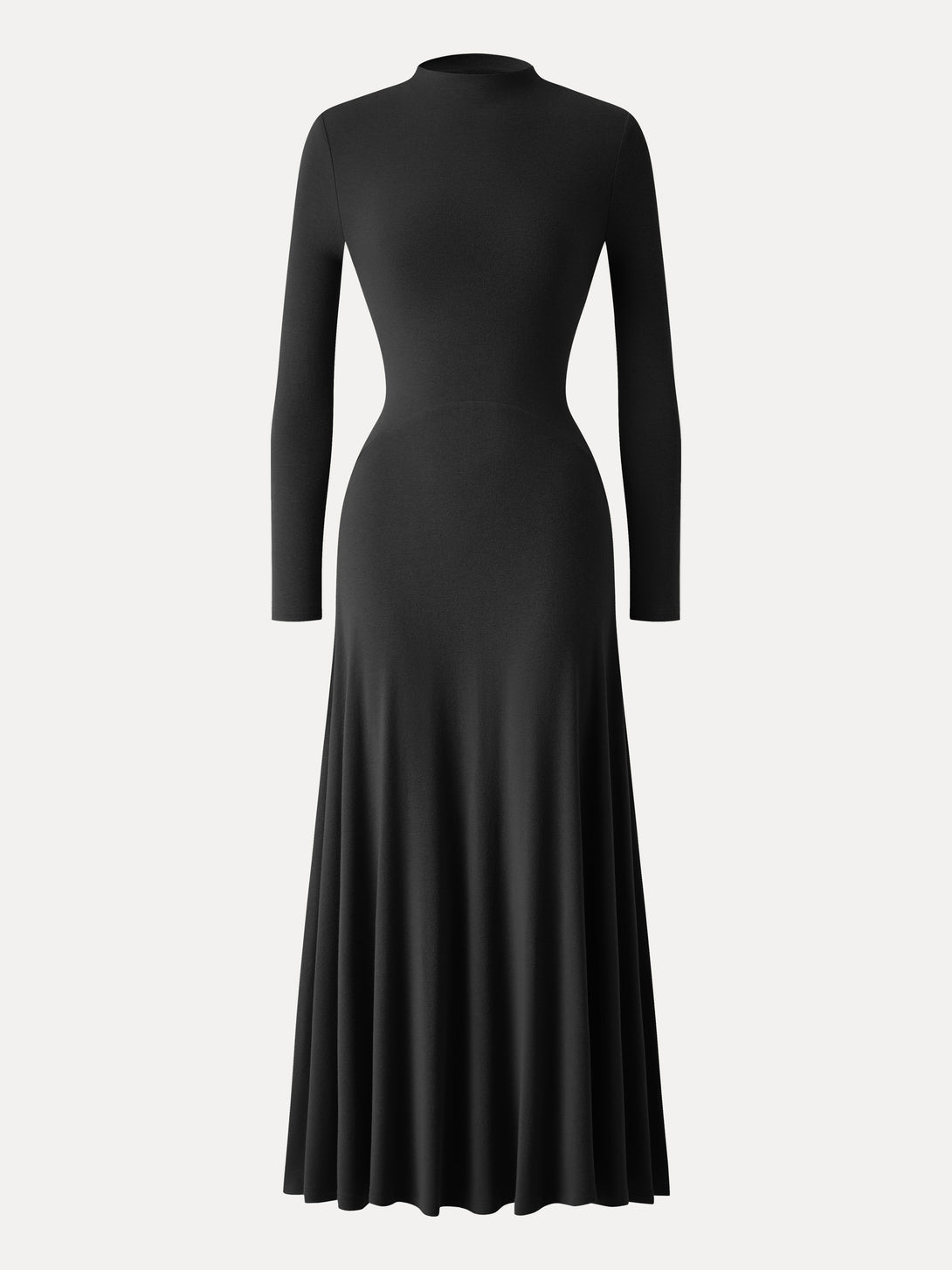 Light Warm Essential Mockneck Maxi Dress Black XS