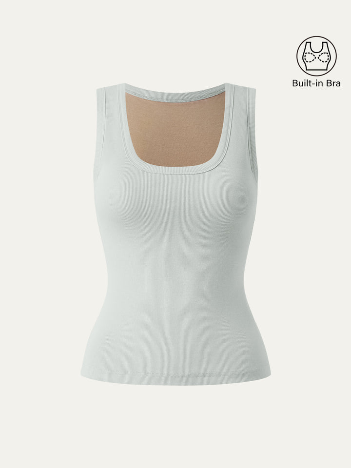 Scoop Neck Cotton New Airy Brami Tank Pale Azure XS