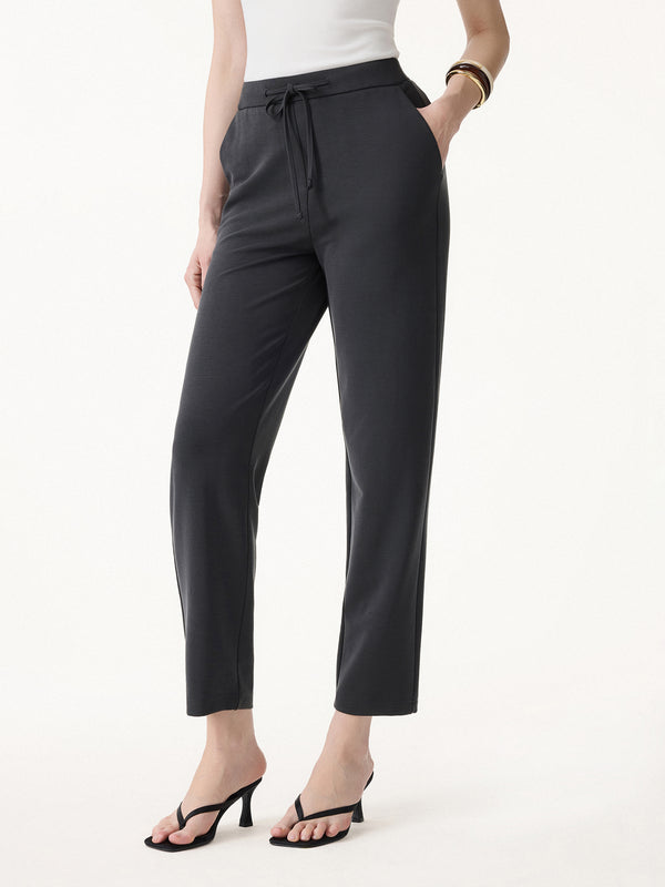 OGLmove Sandwashed Mid Rise Cropped Tapered Travel Pant with Pockets Blue Charcoal Grey XS