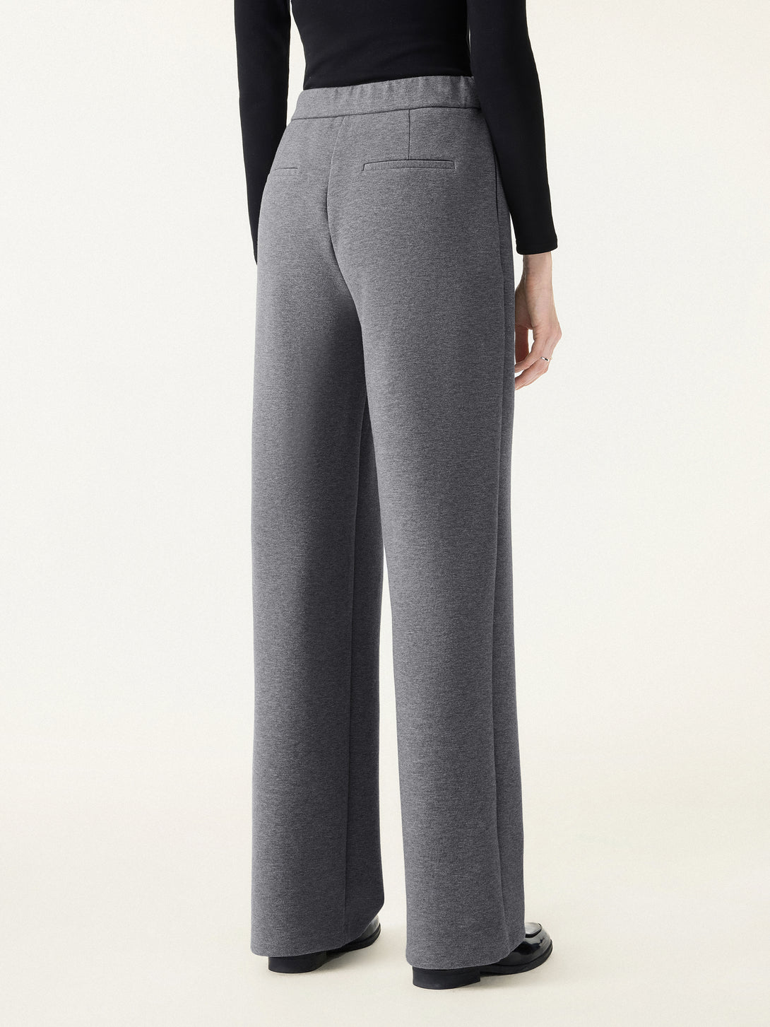 Cozy High Rise Wide Leg Tucked Pull-on Pants with Pockets