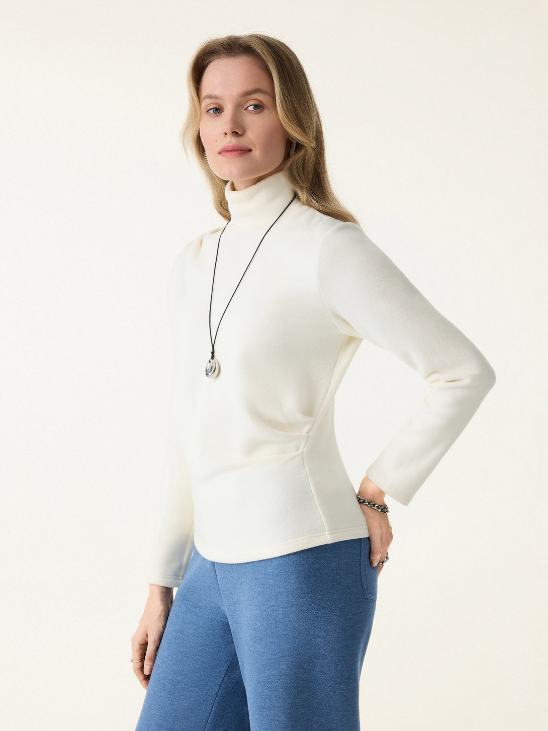 MaxWarm Mockneck Tucked Waist Long Sleeve Top