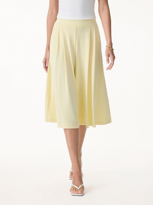 OGLmove Sandwashed Super Flowy Cropped Palazzo Leg Pant with Pockets Butter Yellow XS