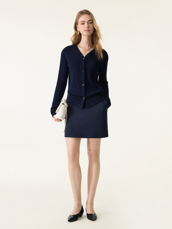 Cozy Rib V-Neck Button-Fronted Cardigan