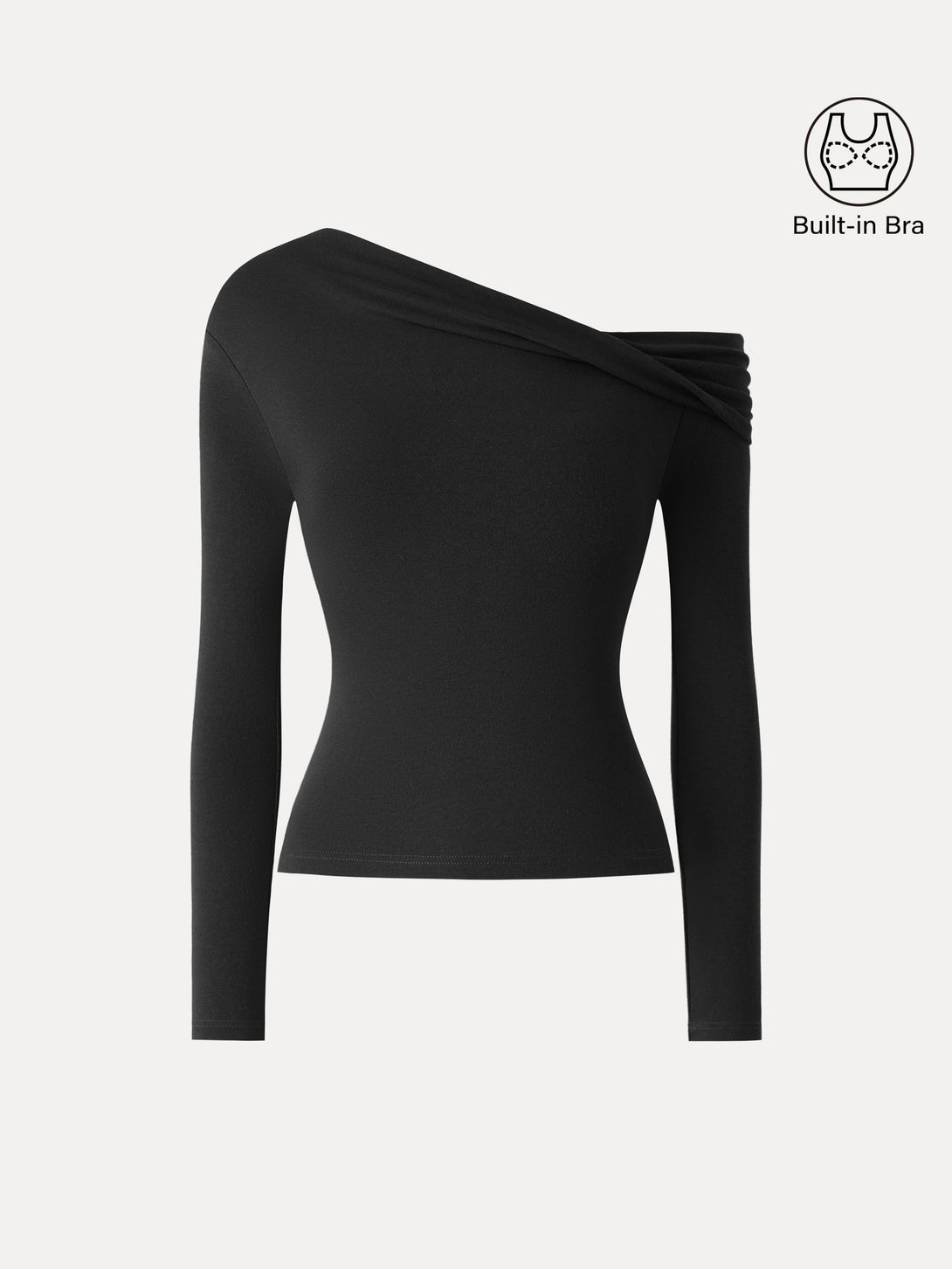 Multi-wear Versatile Necklines Long Sleeve Brami Black XS