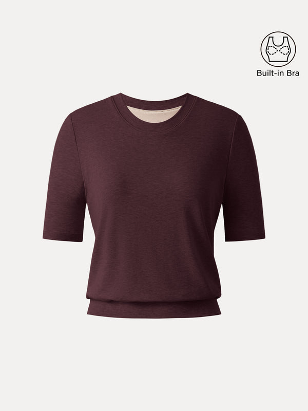 OGLmoveLyocell Wool Crewneck Bra Top with Banded Hem