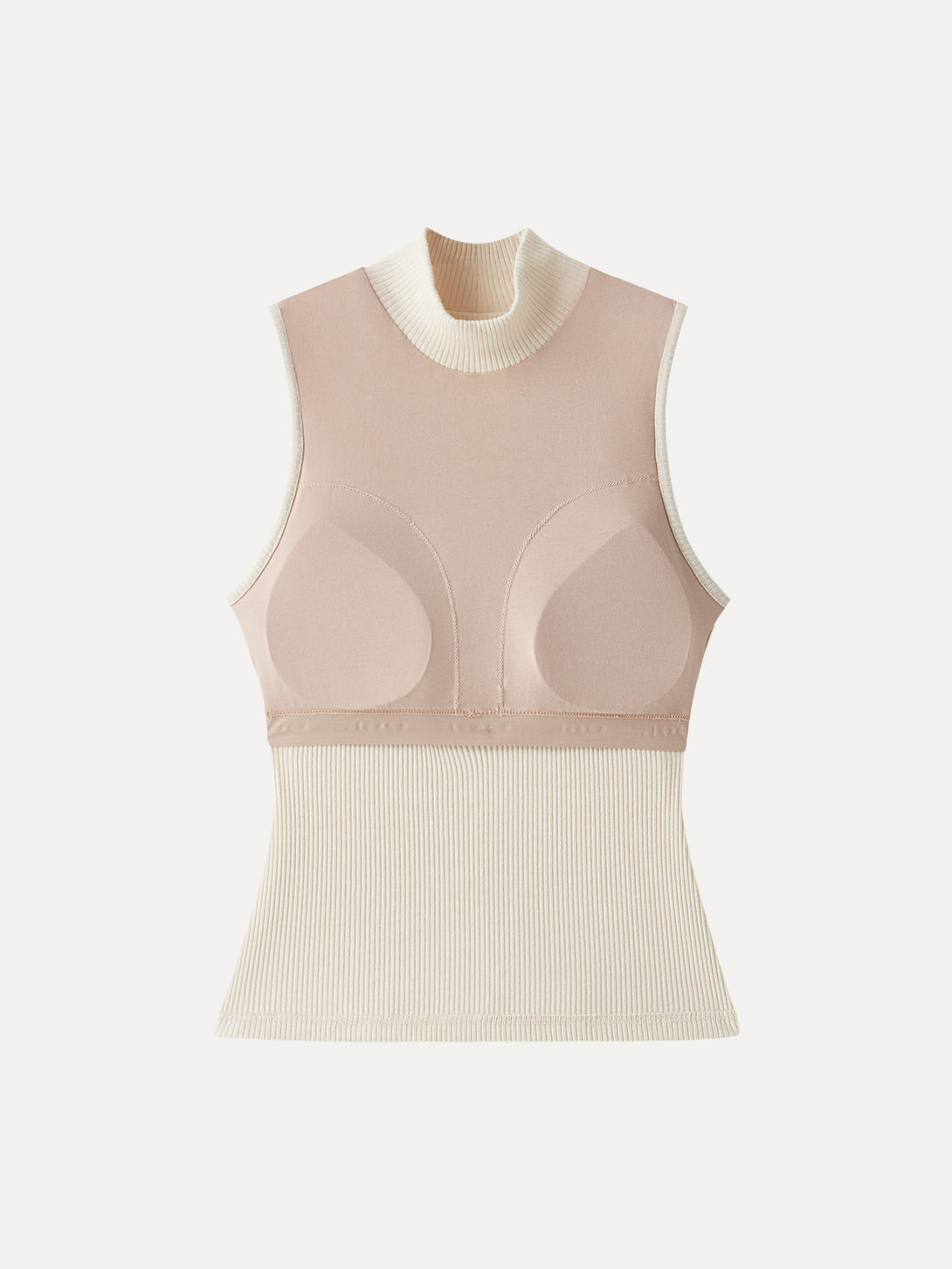 Textured Rib Mockneck Sleeveless Brami