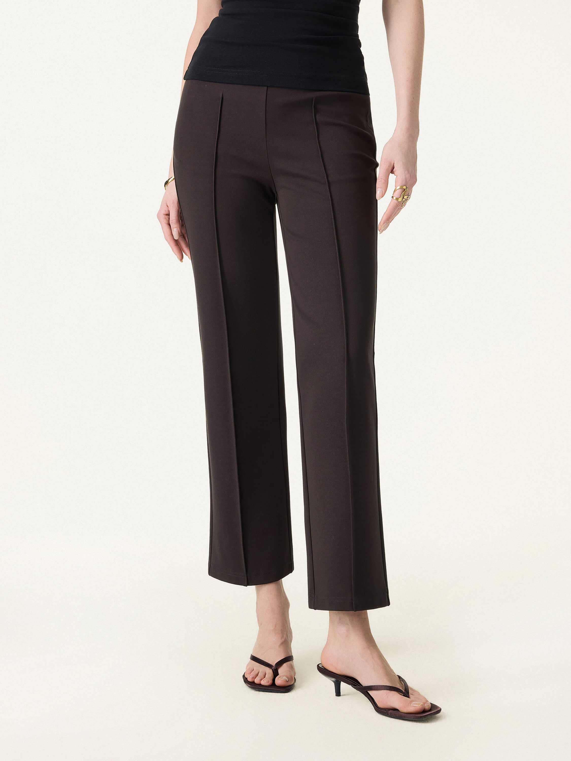 OGL Wrinkle-Resistant High Rise Cropped Flare Leg Travel Pants
