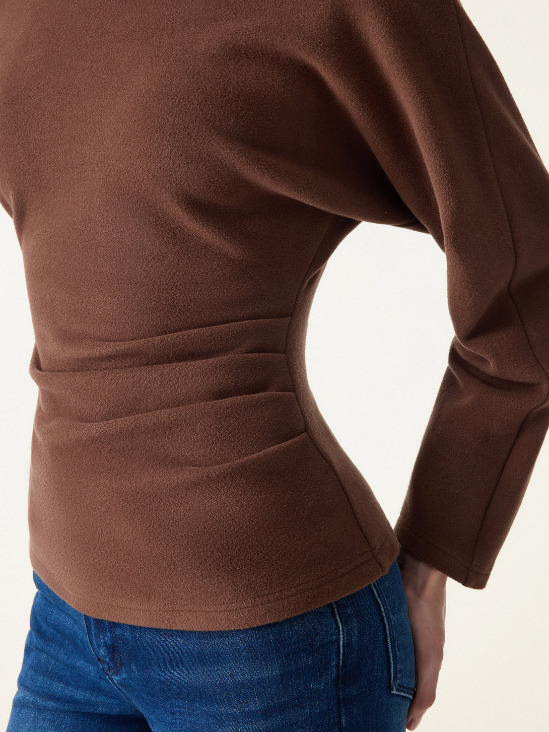 MaxWarm Crewneck Tucked Waist Batwing Sleeve Top