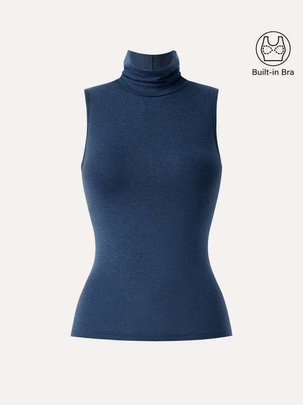 Lyocell Cashmere Sleeveless Turtleneck Brami