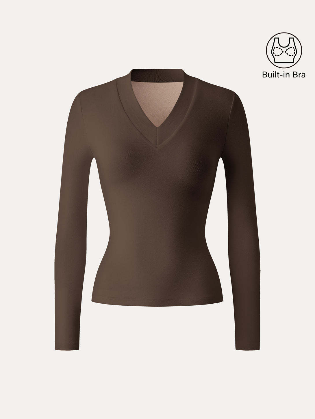 Essential V-neck Wide Binding Slimming Brami Top Espresso XS