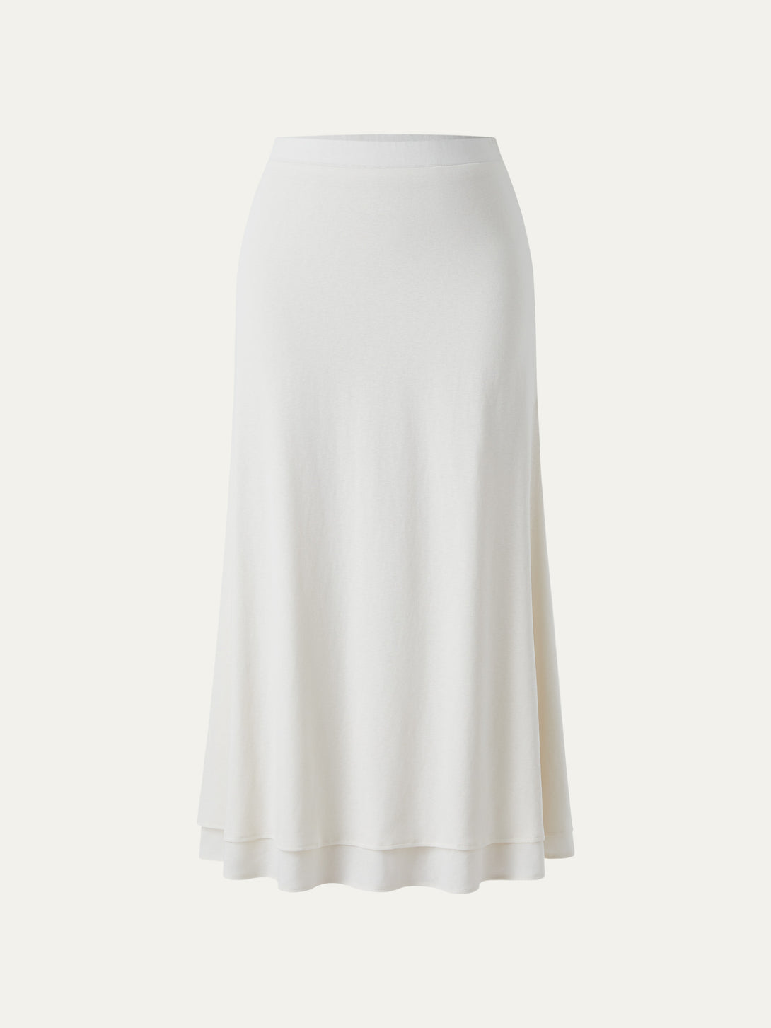 Flowy Cotton-linen Midi Flared Skirt
