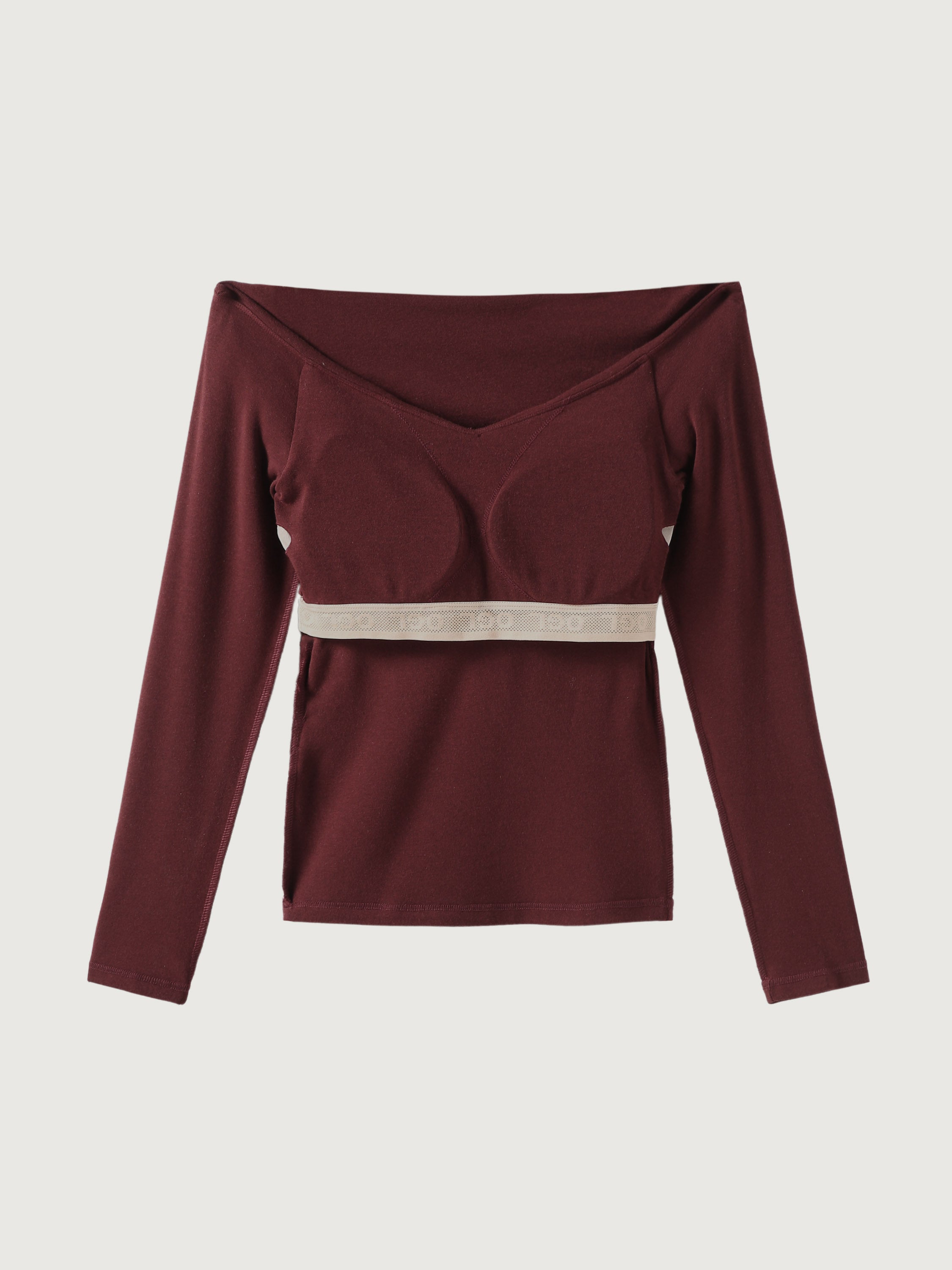 Surplice Cold Shoulder Brami Top - Mocha