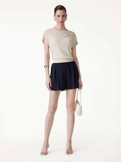 OGLmove Sandwashed Relaxed Round Neck Cap Sleeve Tee