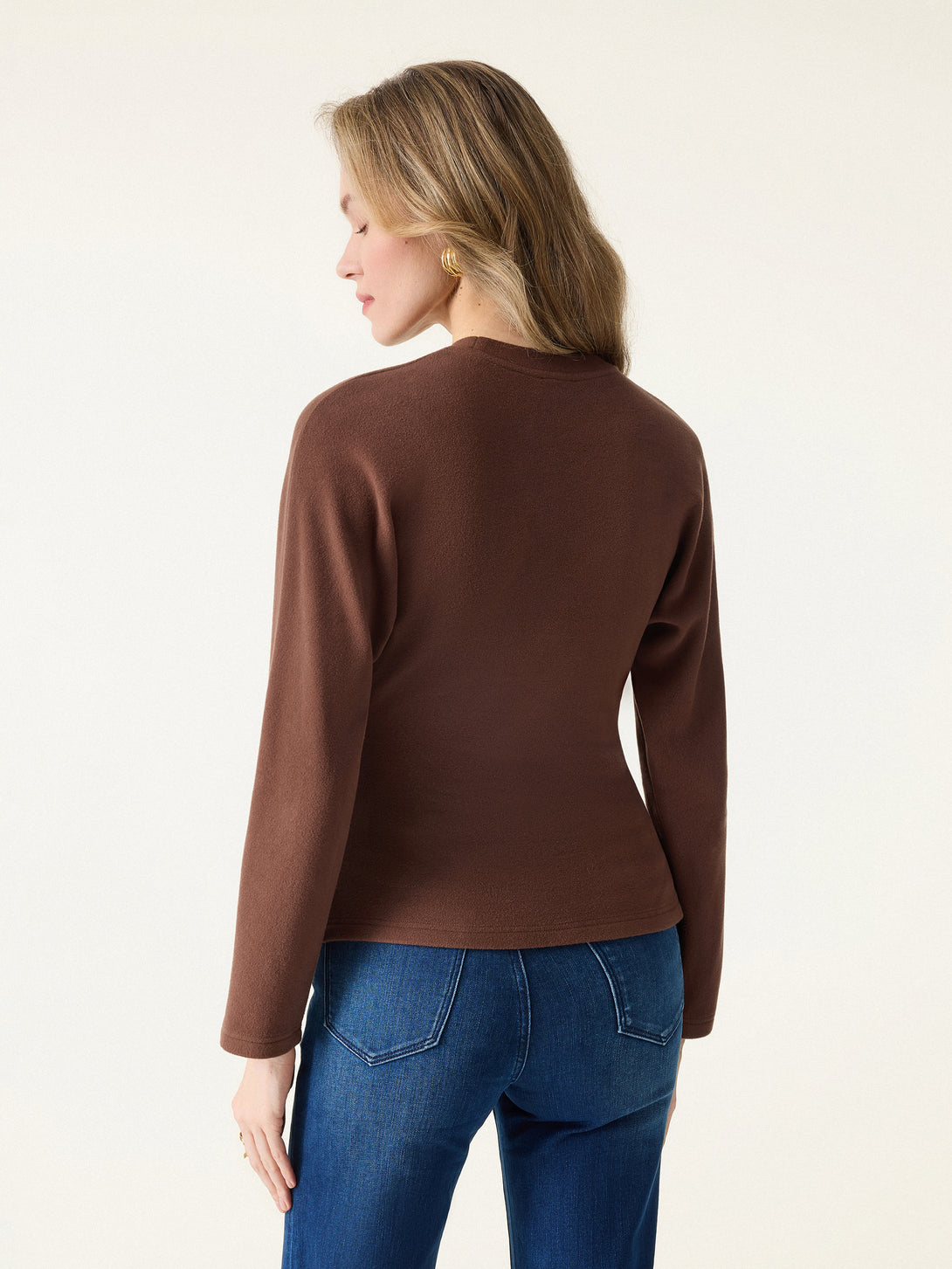 MaxWarm Crewneck Tucked Waist Batwing Sleeve Top