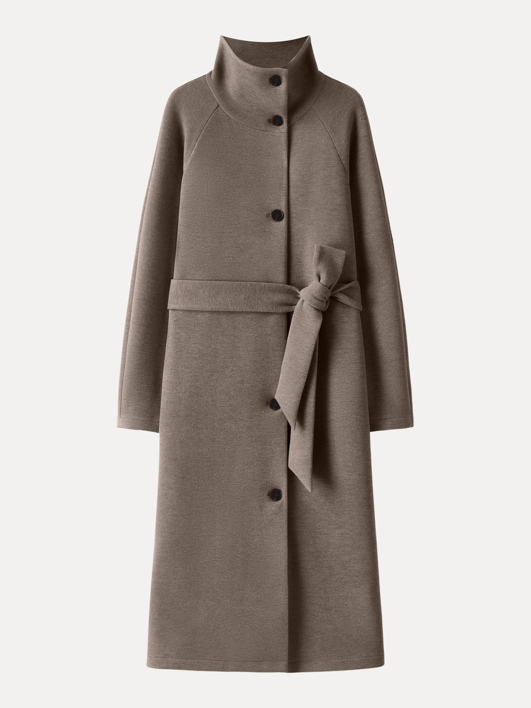 FuzzLuxe Belted Tunnel Neck Button Front Coat