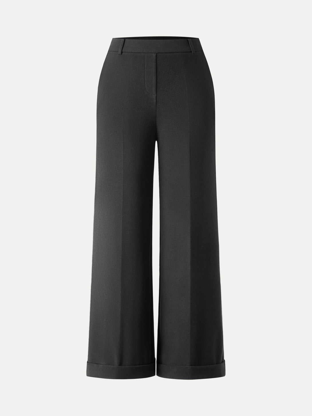 Cozy Warm High Rise Kickout Pull-on Pants with Pockets Regular Graphite Black