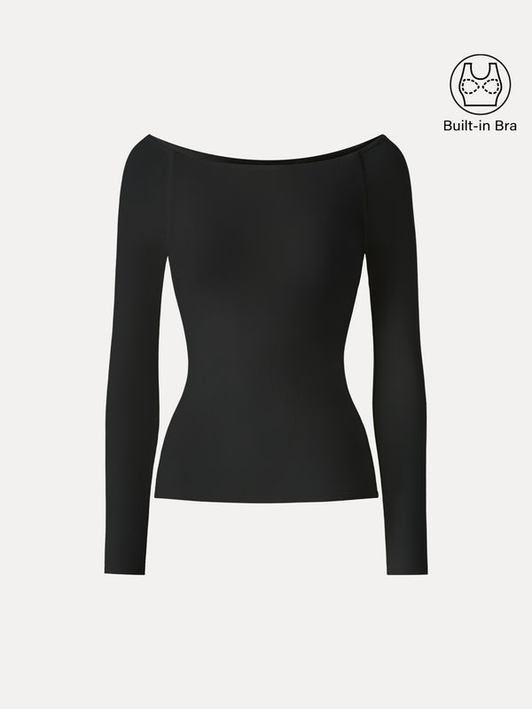 ProWarm Boatneck Long Sleeve Brami Black XS