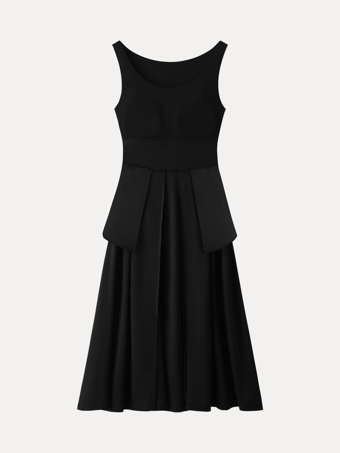 Balletic Scoop Neck Midi Brami Dress with Pockets