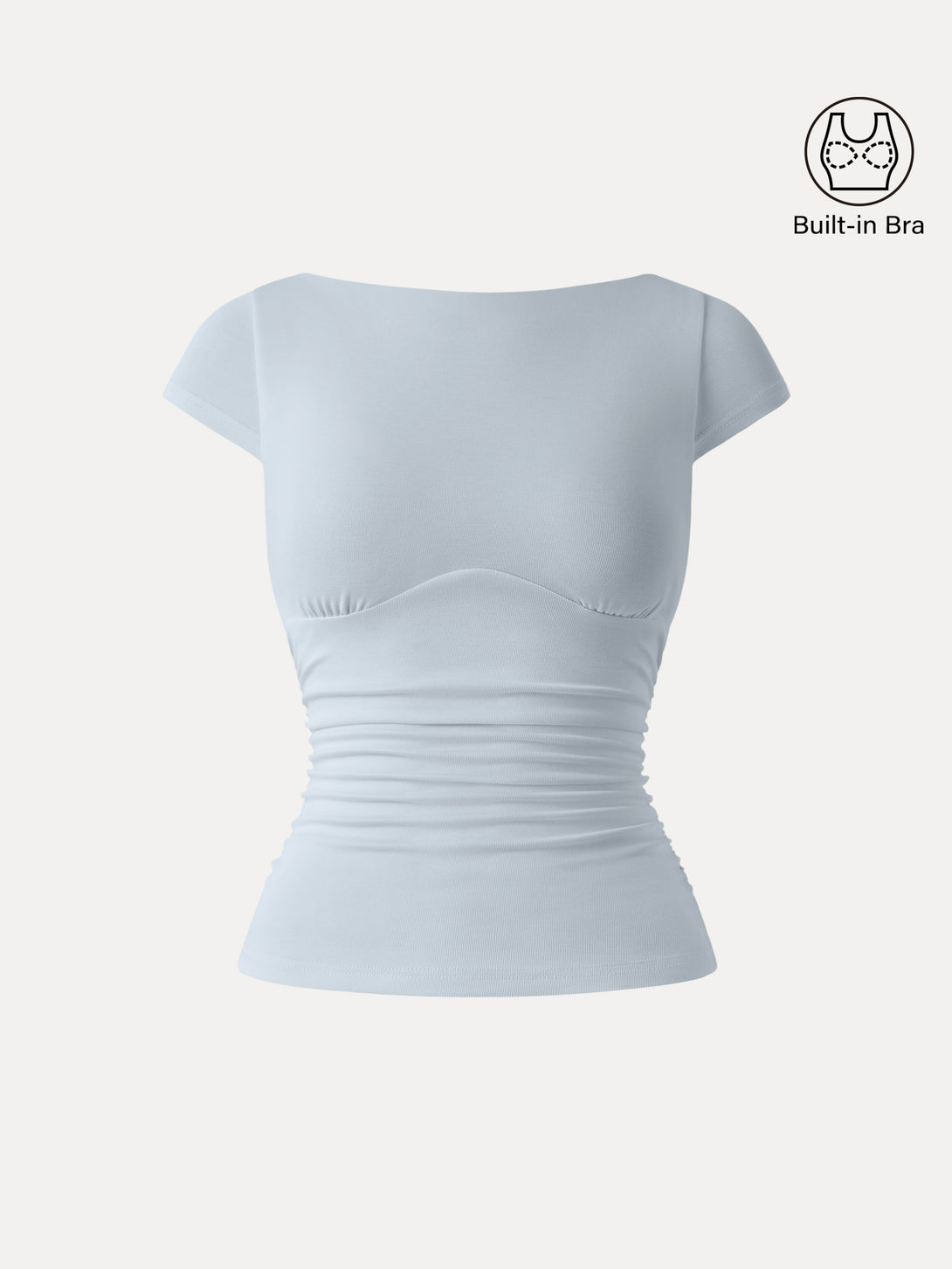 Blue Tonal Co-ord Capsule Boatneck Cap Sleeve Top Blue