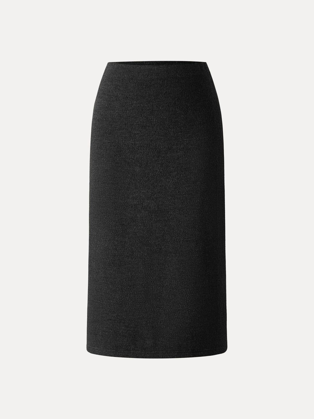 Ribbed H-line Pull-on Midi Skirt Black XS