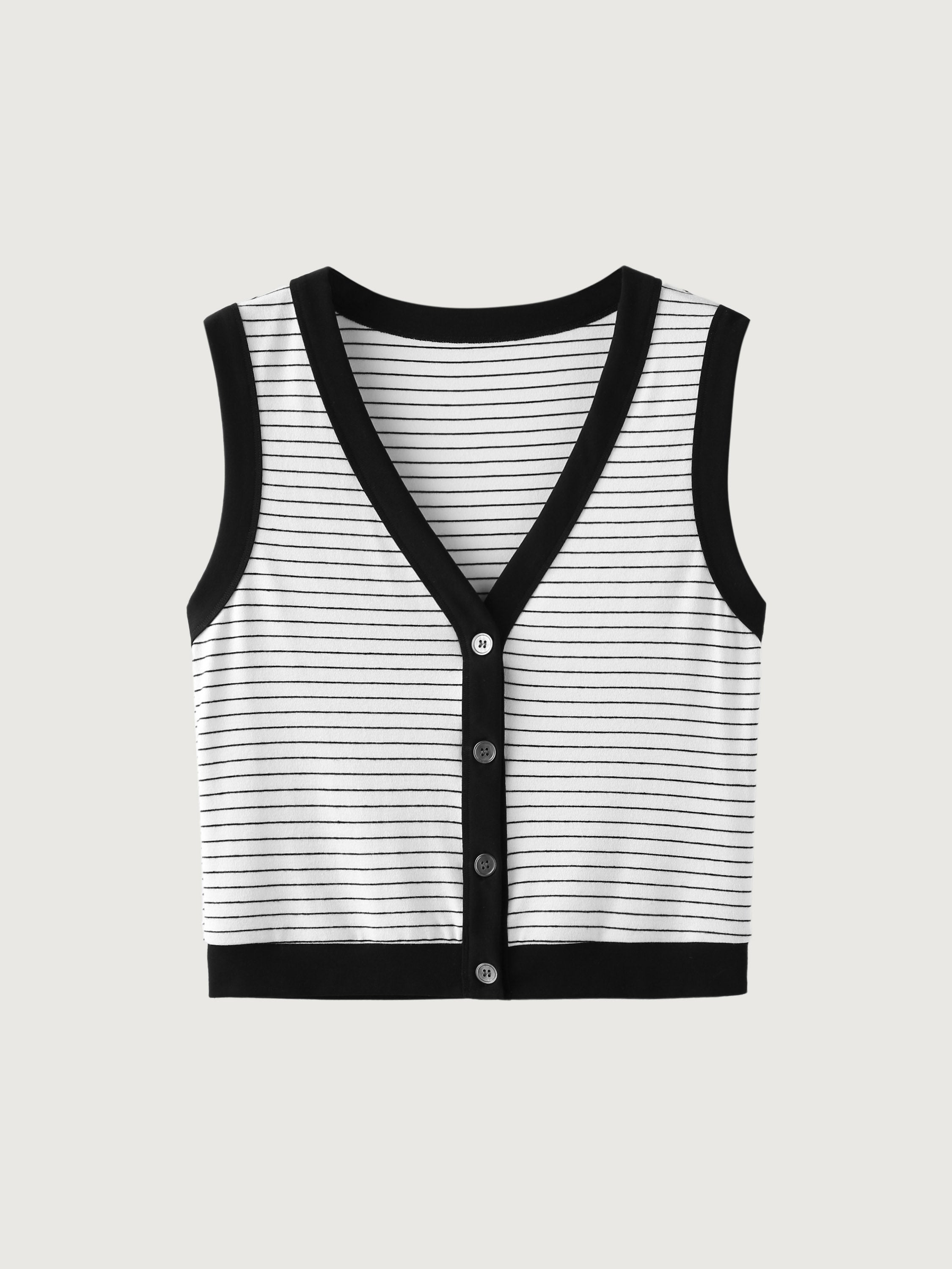 Ogl Plantive™ Stripe V-Neck Button-Down Vest