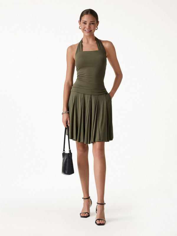 OGLmove CoolTouch Godet Hem Knee-Length Flare Skirt