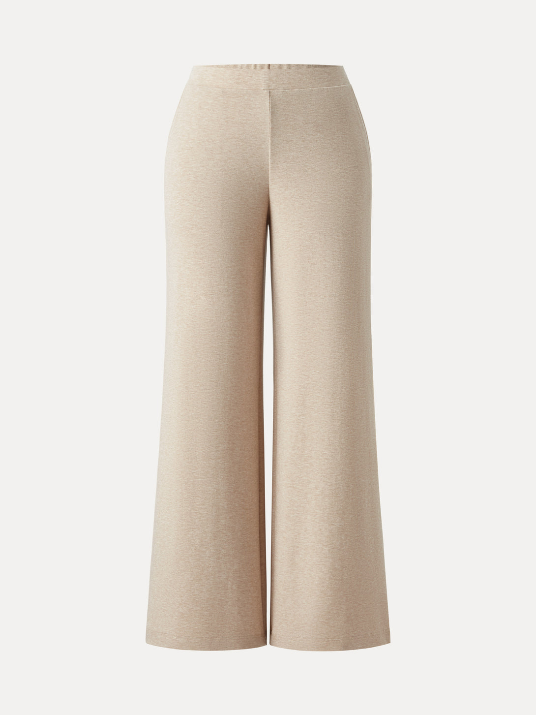 Lyocell Wool Mid Rise Wide Leg Pull-on Pants with Pockets Petite Heather Tan