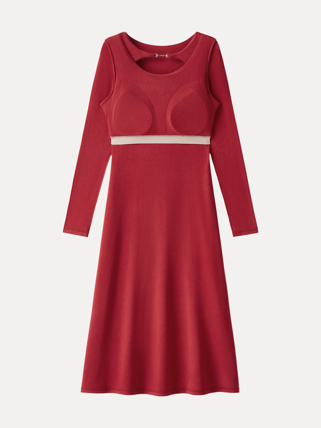 Metal Chain Detail Boatneck Midi Brami Dress