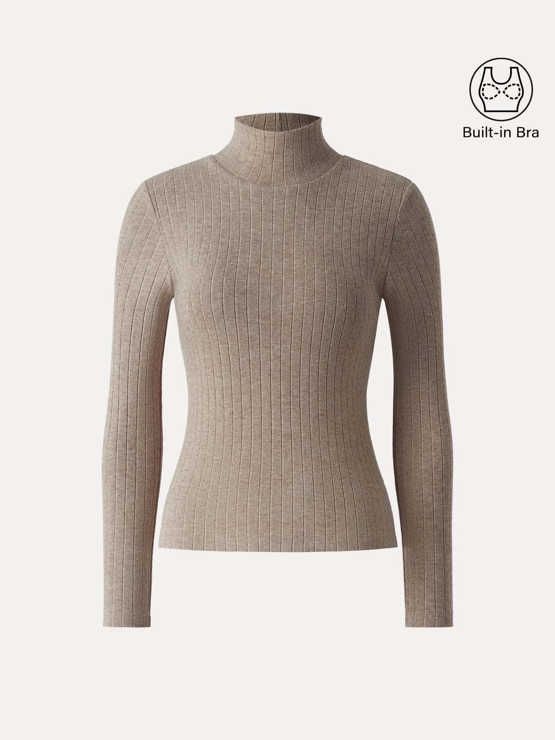 Turtleneck Wide Ribbed Long Sleeve Brami