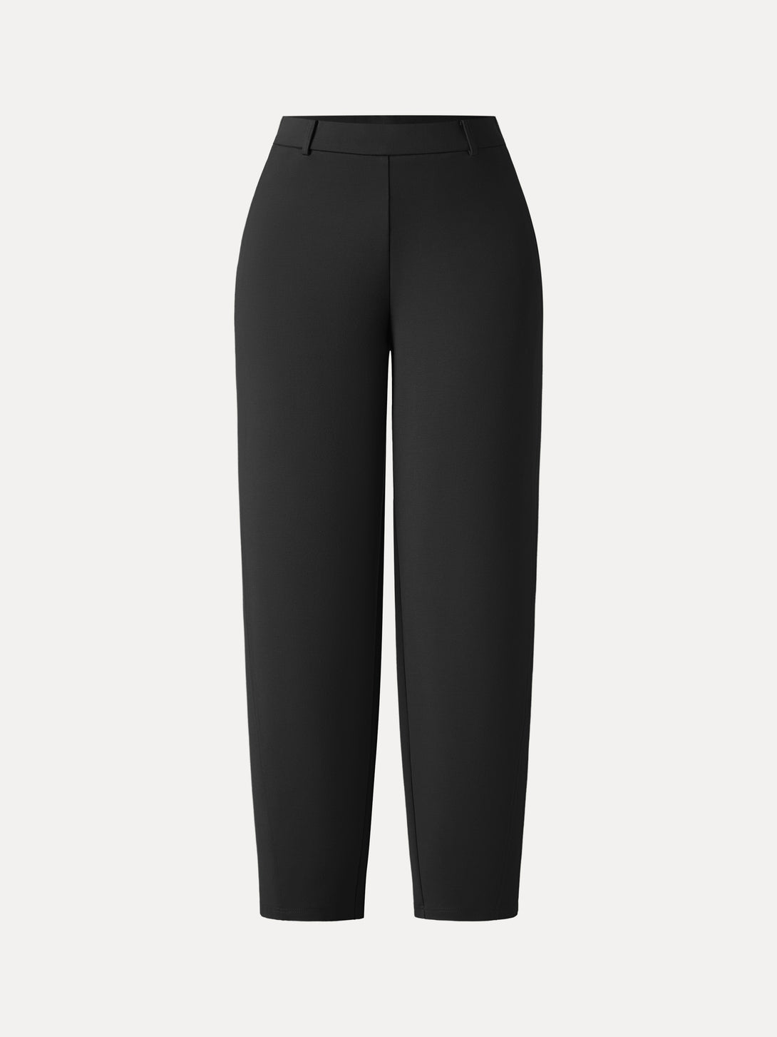 Mid Rise Barrel Leg Pull-on Pants with Pockets Petite Black