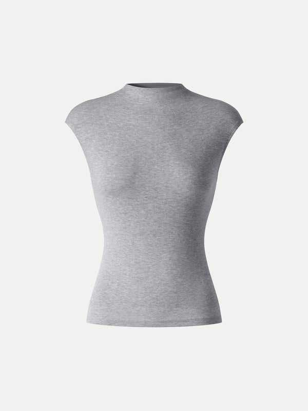 OGLmove LiteWarm Lyocell-Wool Mock Neck Sleeveless Top