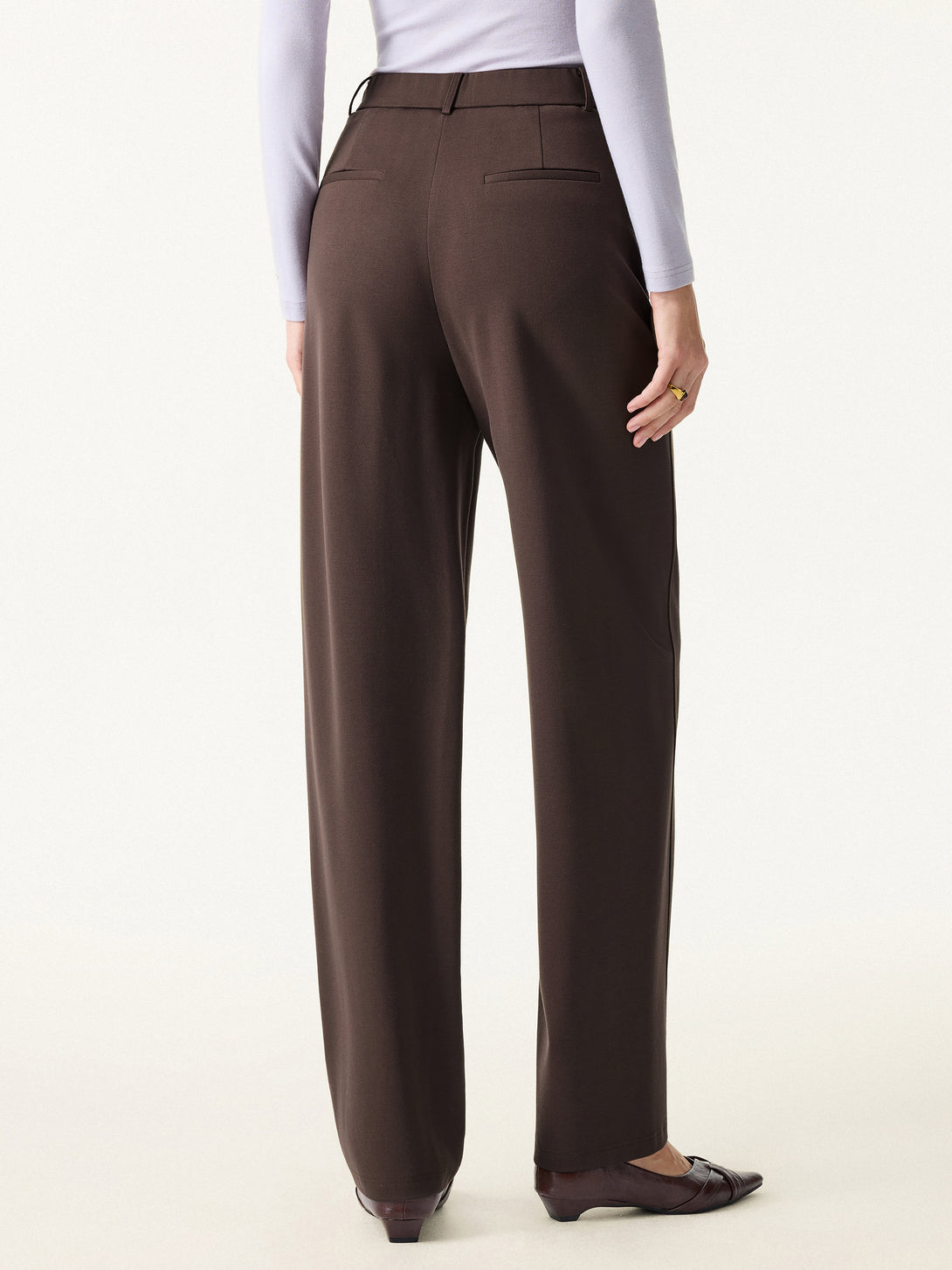 Mid Rise Barrel Leg Pull-on Pants with Pockets